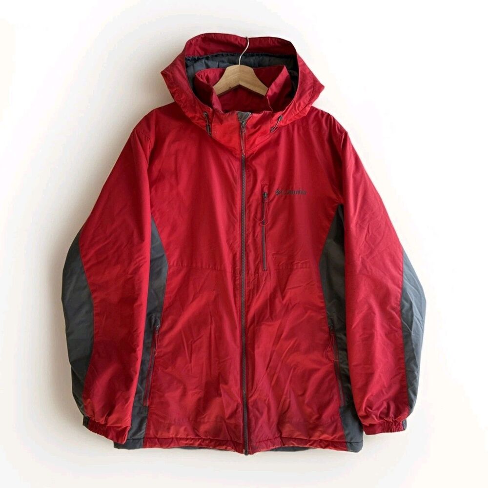 Columbia Men’s Medium Red Ski Waterproof Hooded Full Zip Jacket